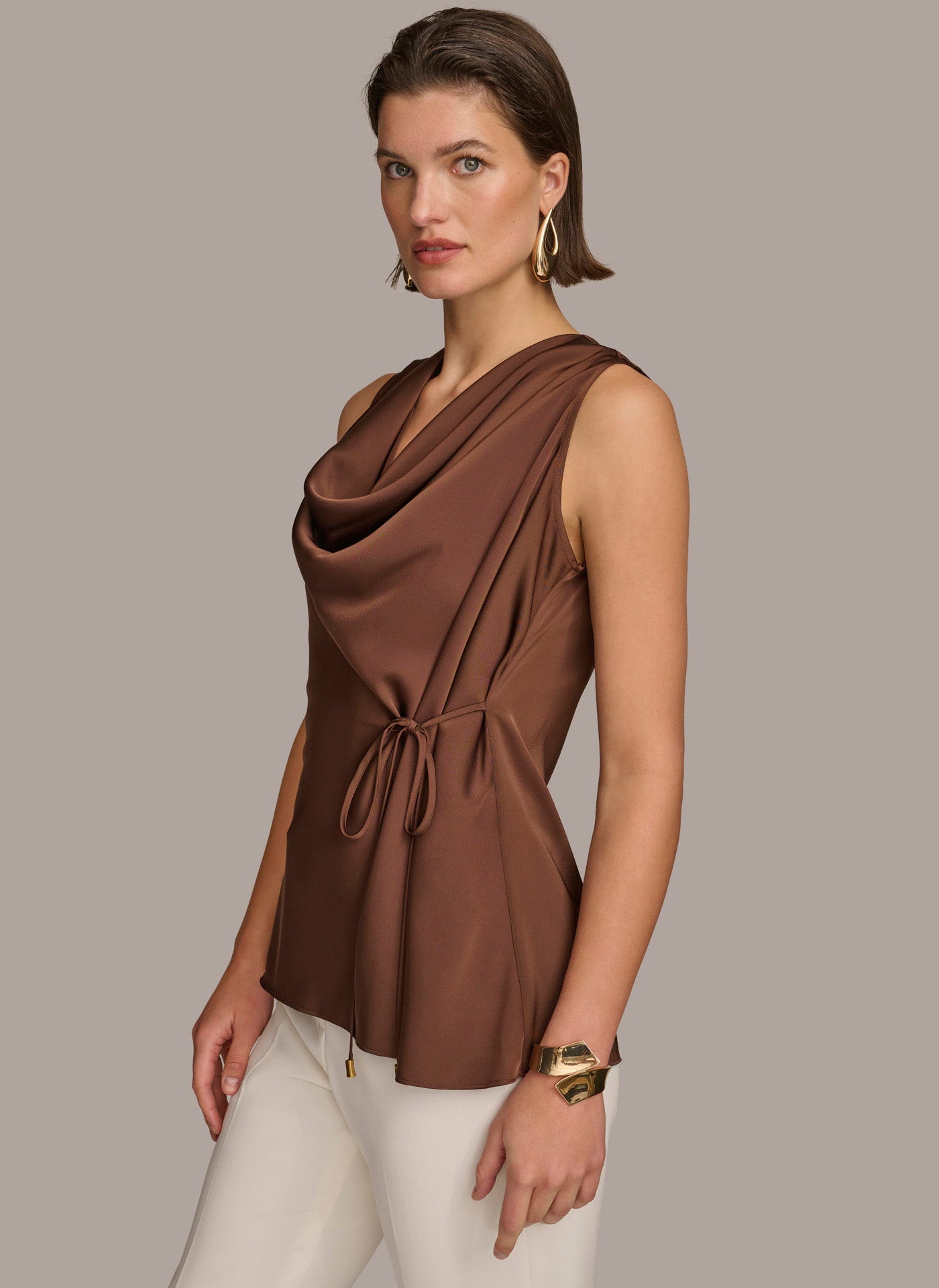 (image for) OUTSTANDING DRAPE NECK WITH SIDE TIE TOP